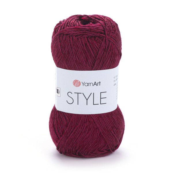 Bavlněná pletací příze Style s viskozovým vláknem 50 g Varianta: 10 (676) červená tmavá, Balení: 1 ks
