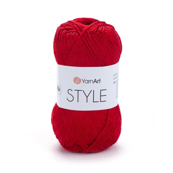 Bavlněná pletací příze Style s viskozovým vláknem 50 g Varianta: 9 (675) červená, Balení: 1 ks