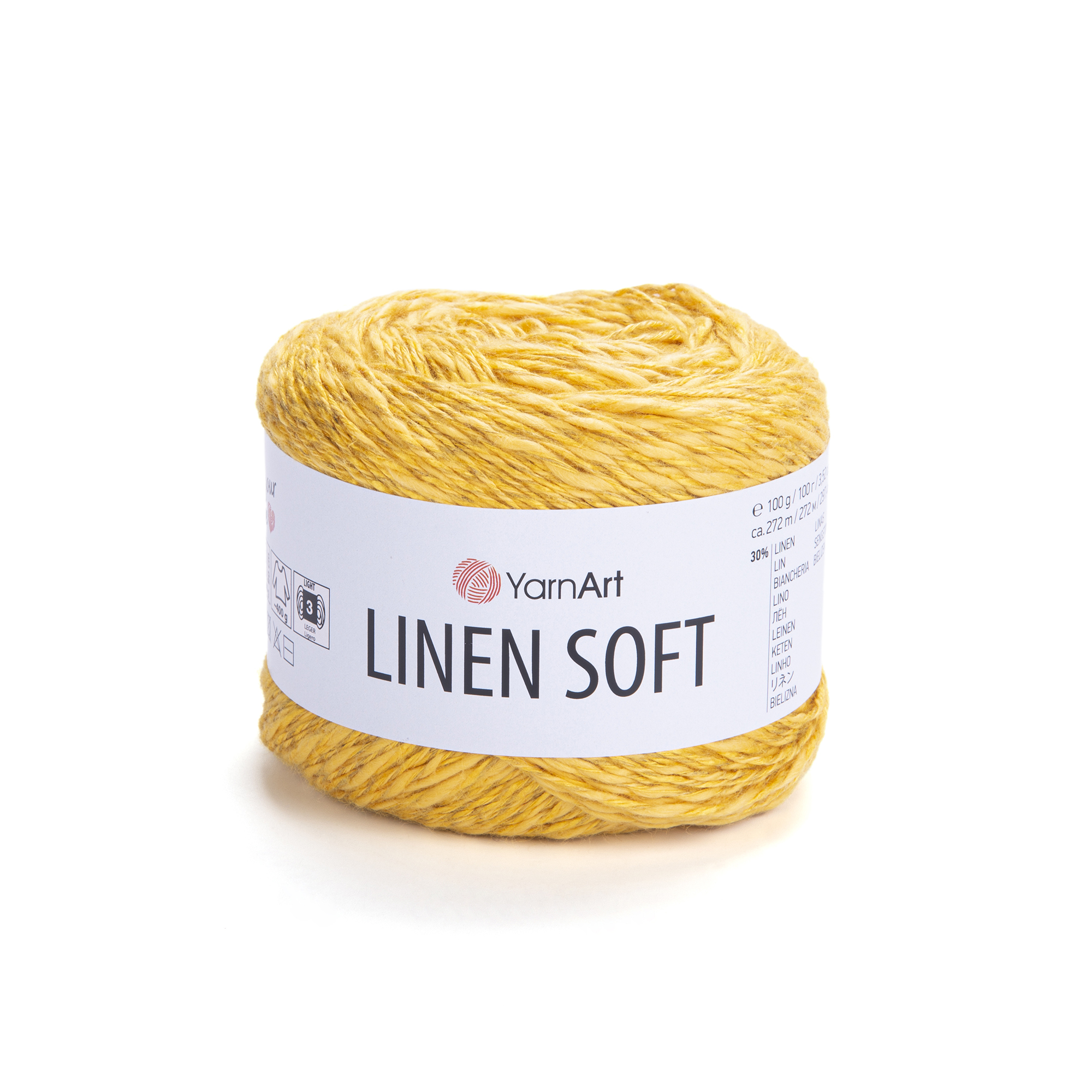 YarnArt Linen soft 7306 hořčicově žlutá