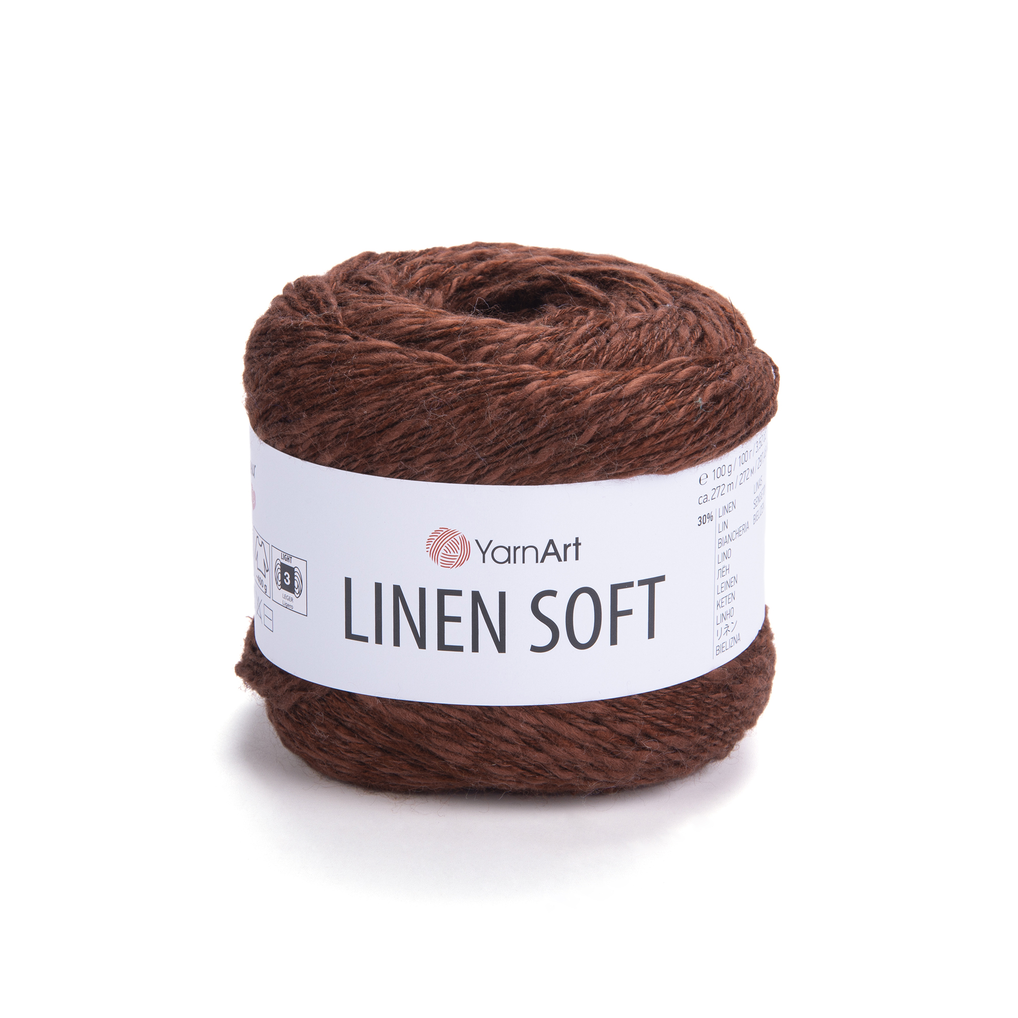 YarnArt Linen soft 7309 hnědá