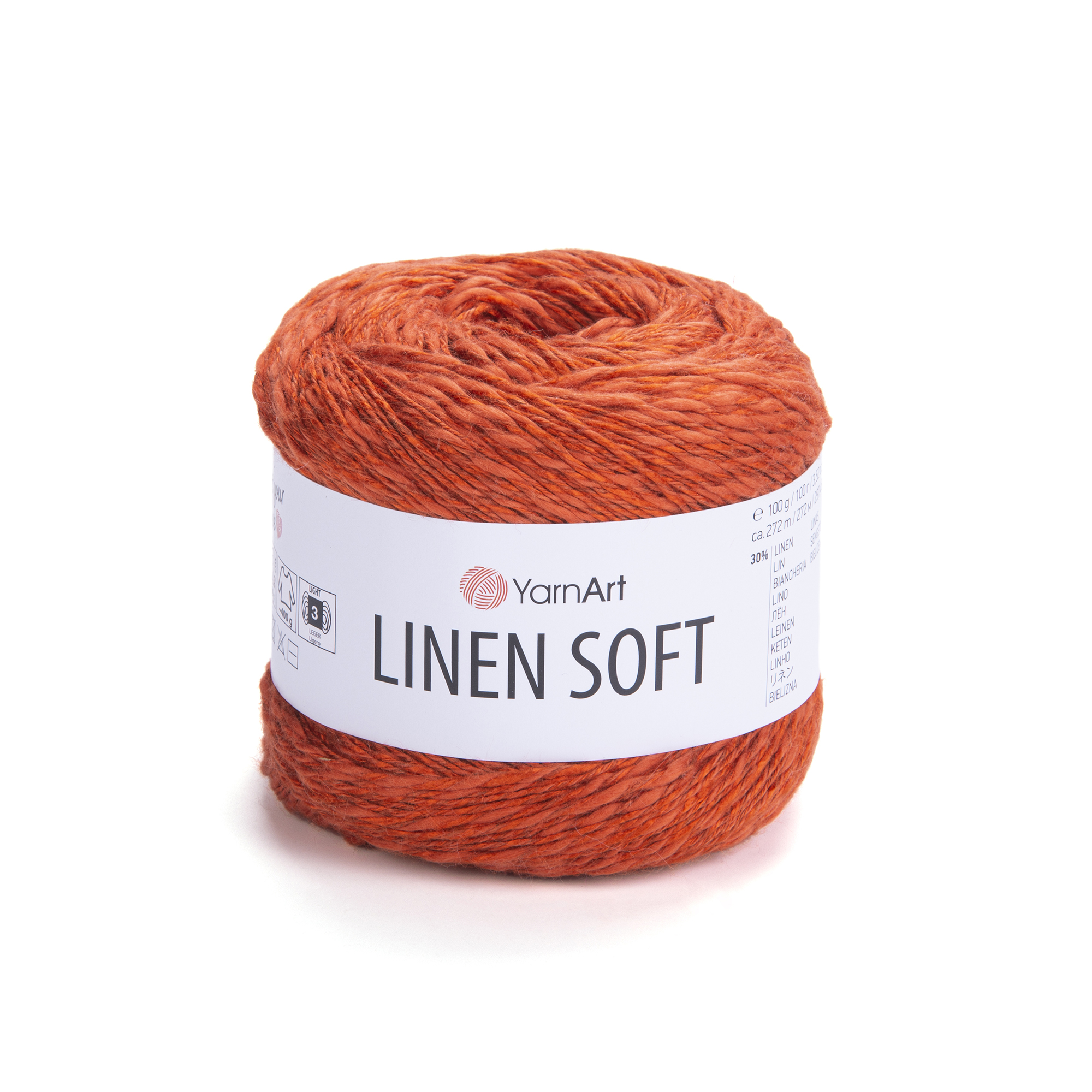YarnArt Linen soft 7310 rezavo-hnědá