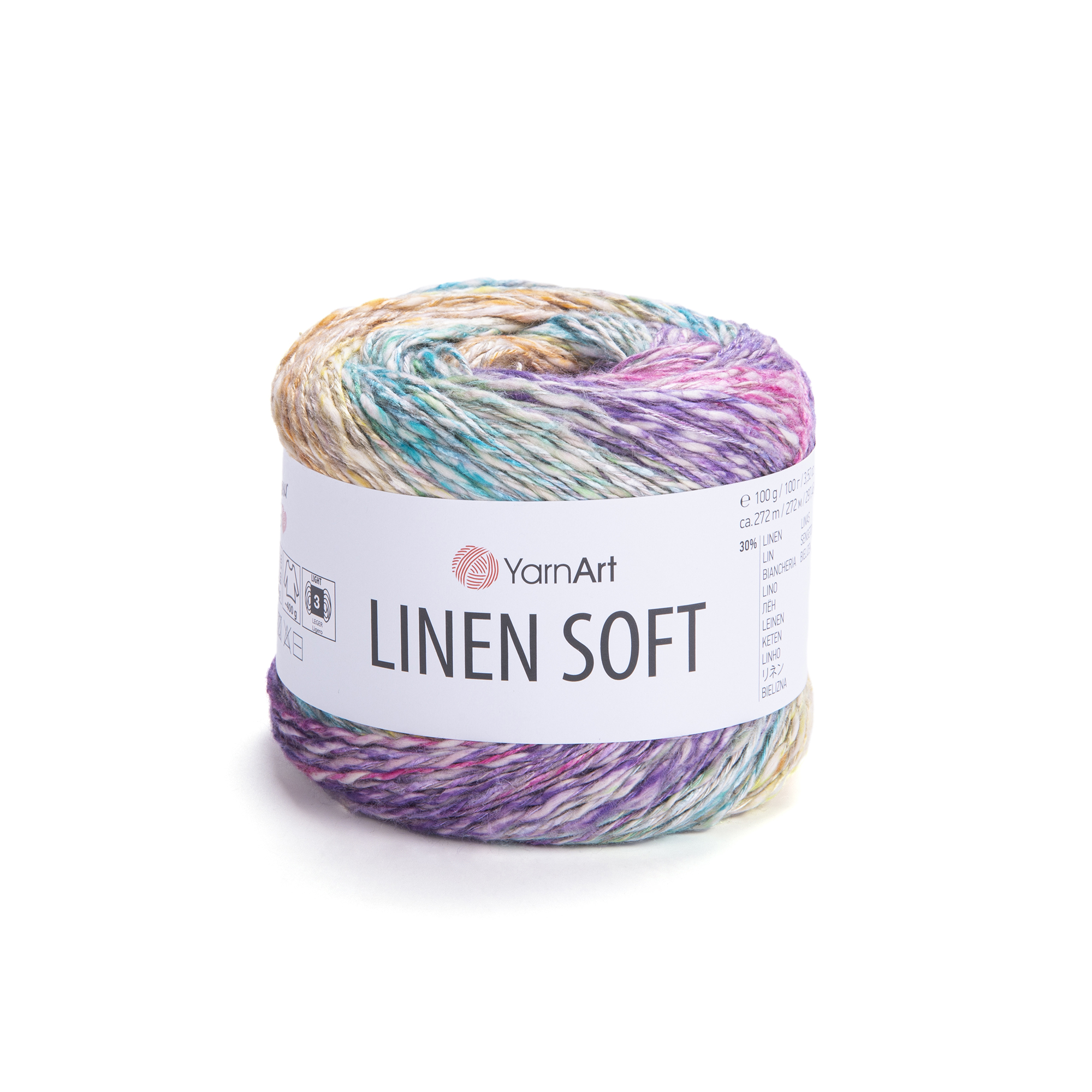 YarnArt Linen soft 7401 barevný proužek