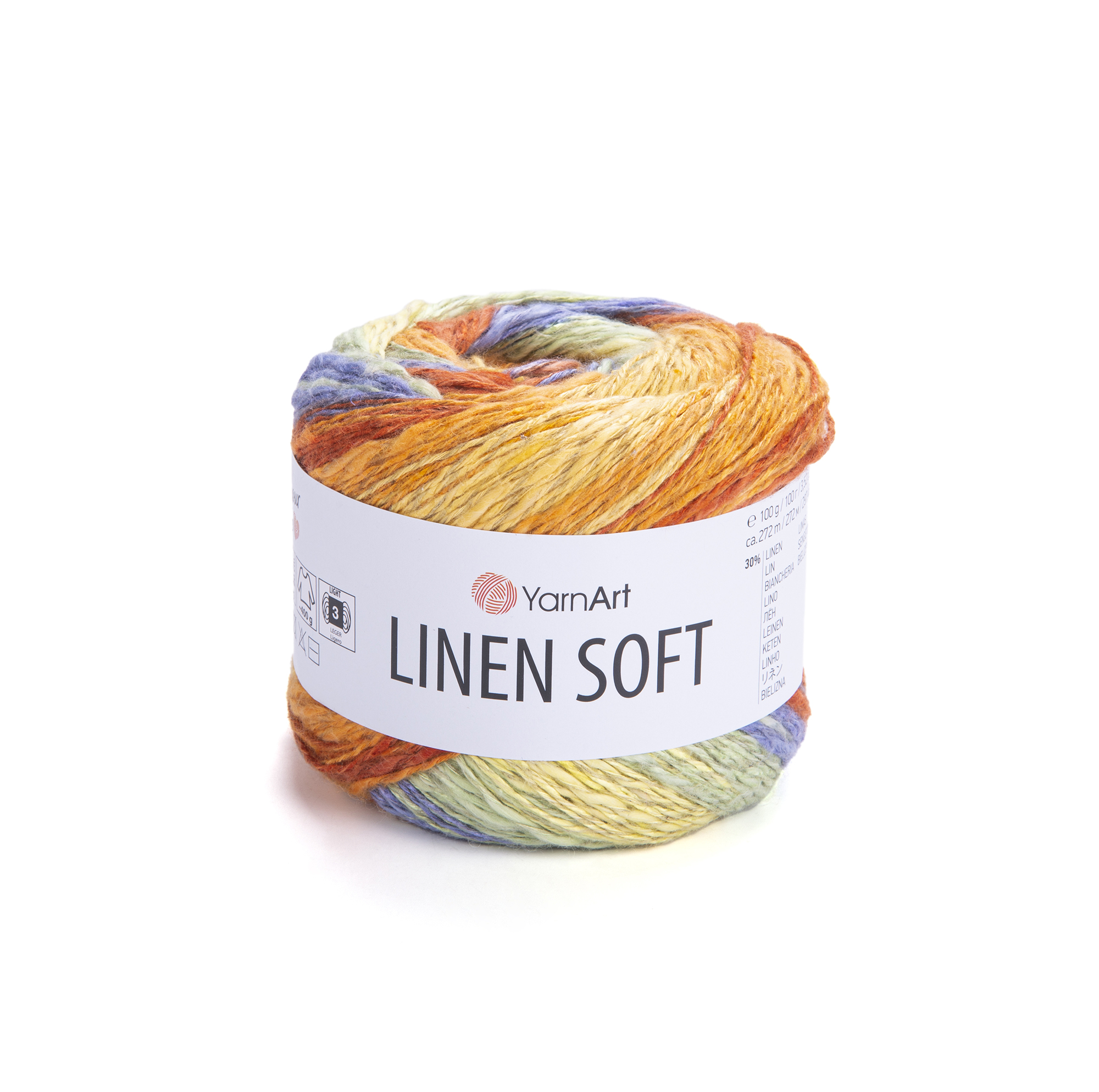 YarnArt Linen soft 7412 barevný proužek