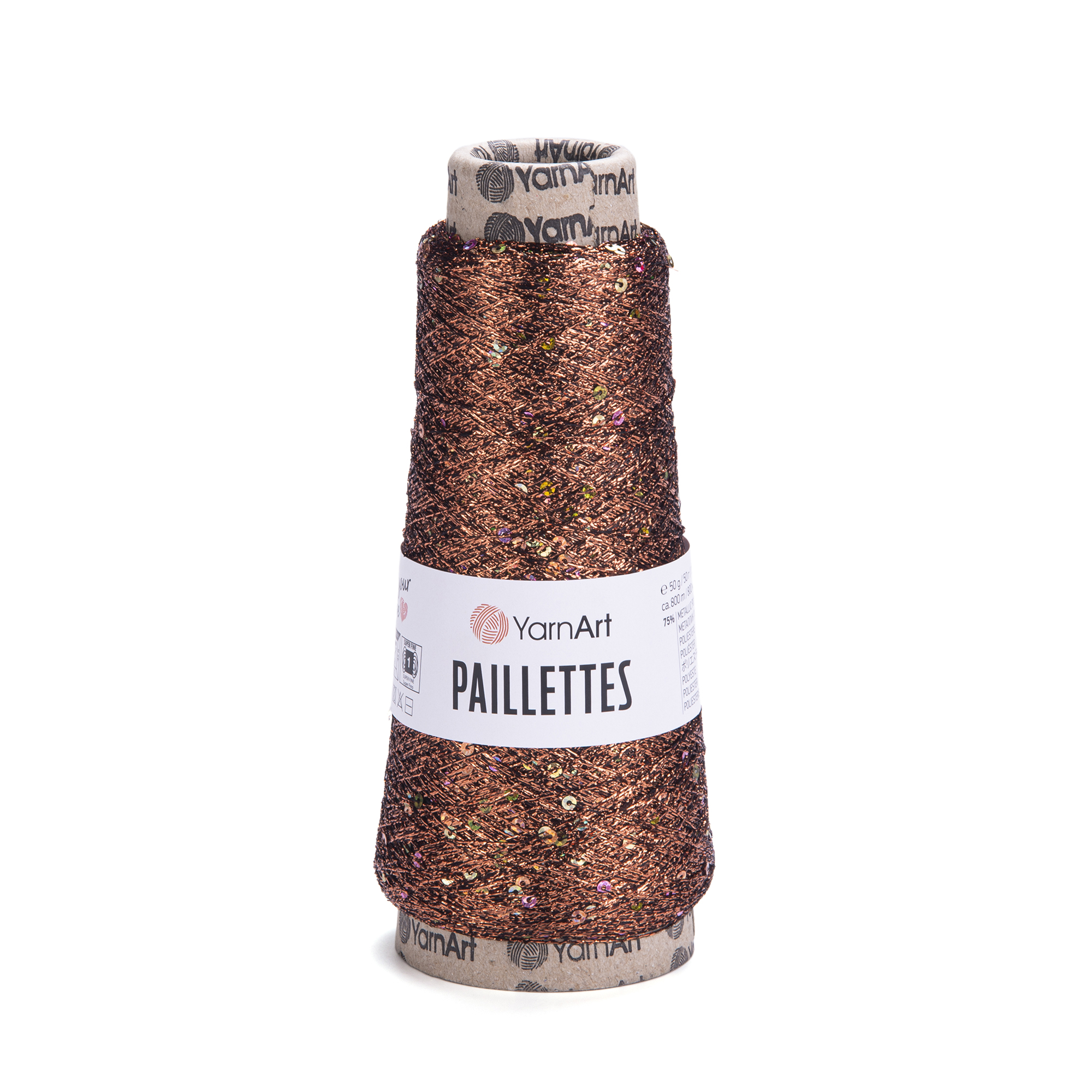 YarnArt Paillettes 8005 středně hnědá