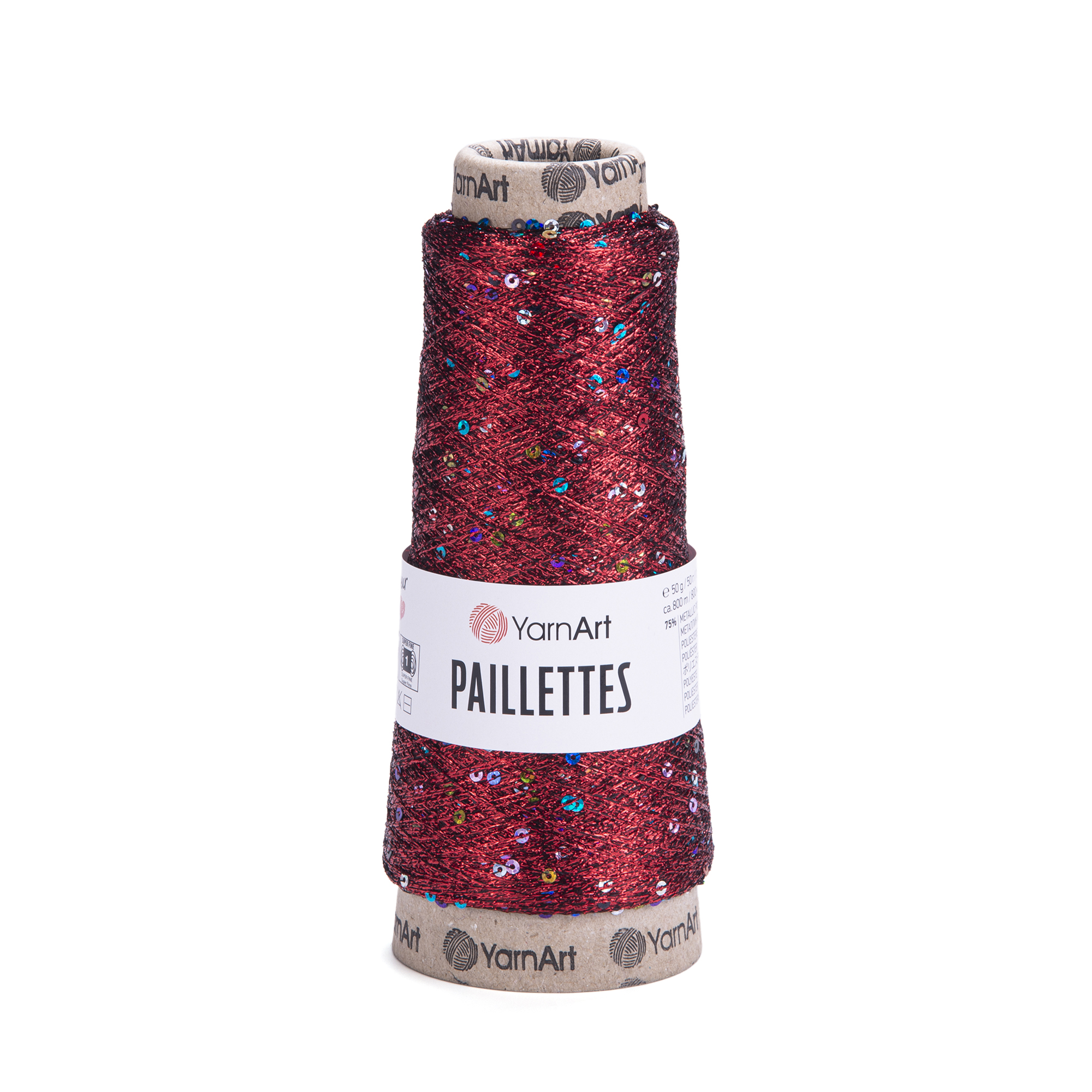 YarnArt Paillettes 8006 červená/barevné flitry