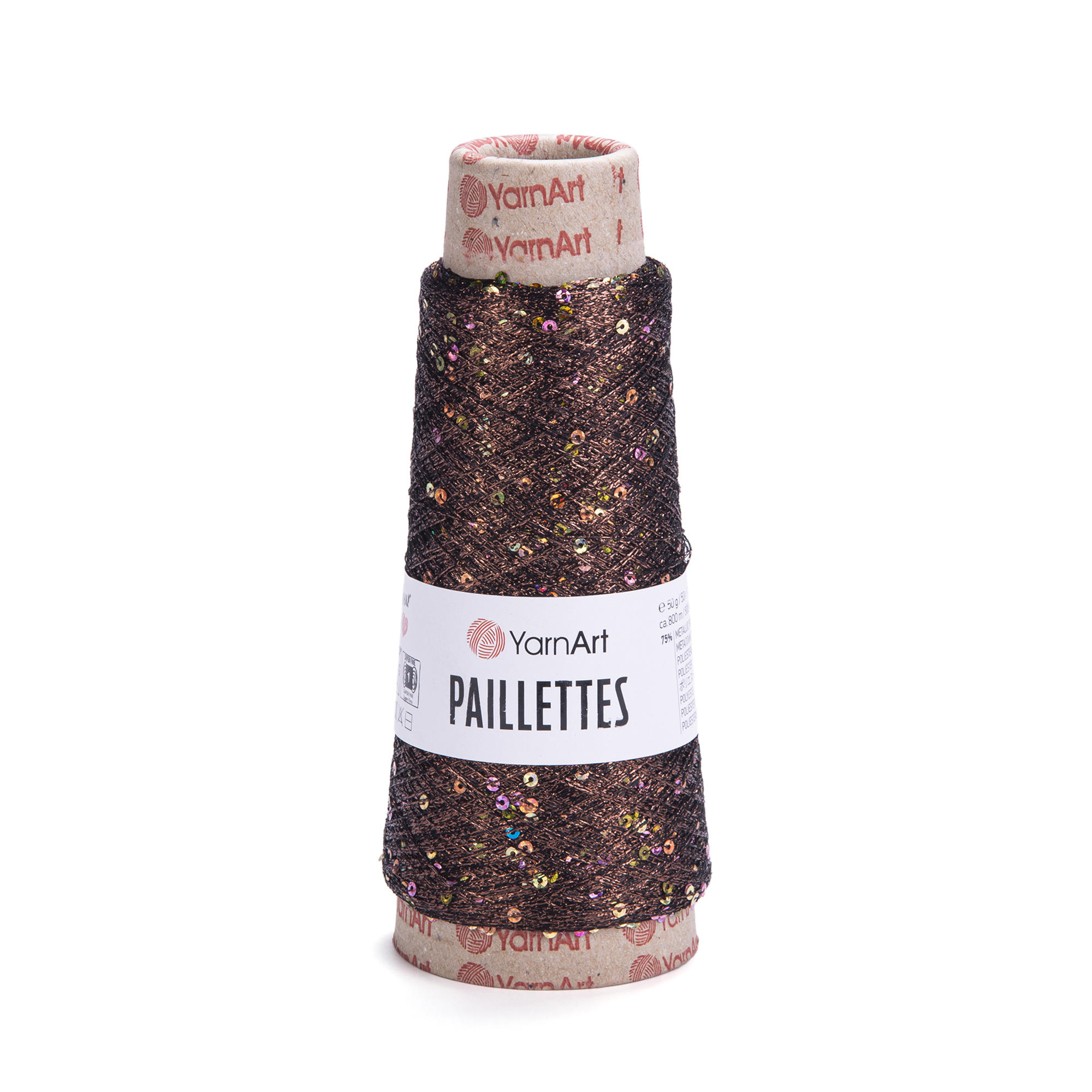 YarnArt Paillettes 8007 tmavě hnědá