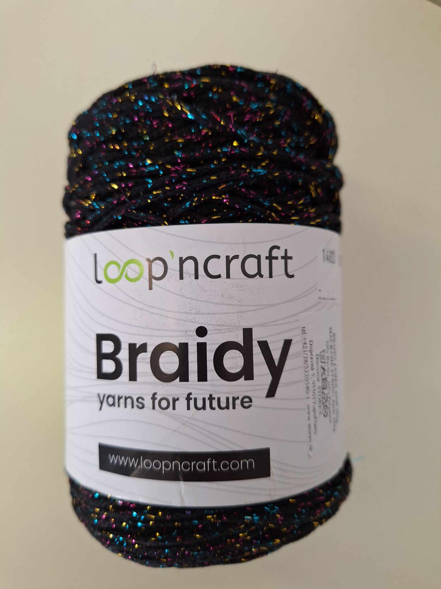 Braidy lurex - 01 černá s barevným lurexem
