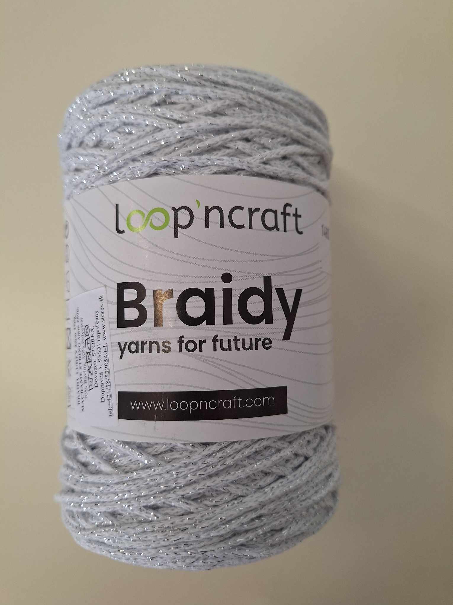 Braidy lurex - 02 bílá stříbrný lurex