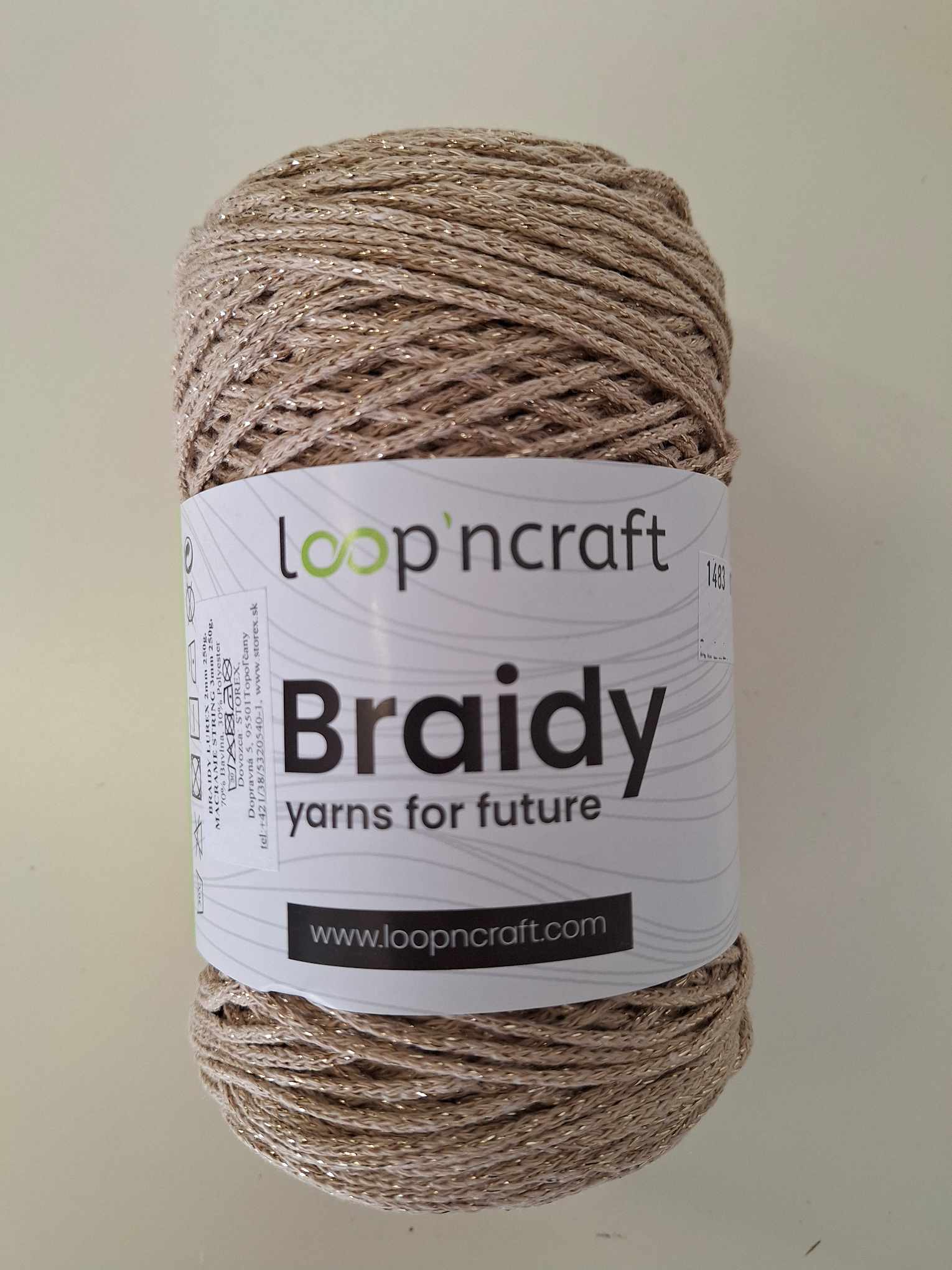 Braidy lurex - 04 béžová zlaté vlákno