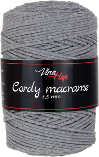 Vlna-hep Cordy macrame VH 2,5mm 8235 štředně šedá