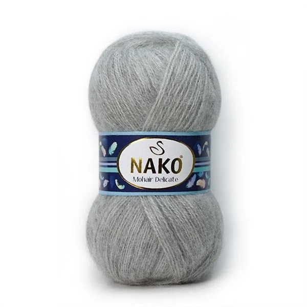 Nako Mohair delicate 195 šedá melange