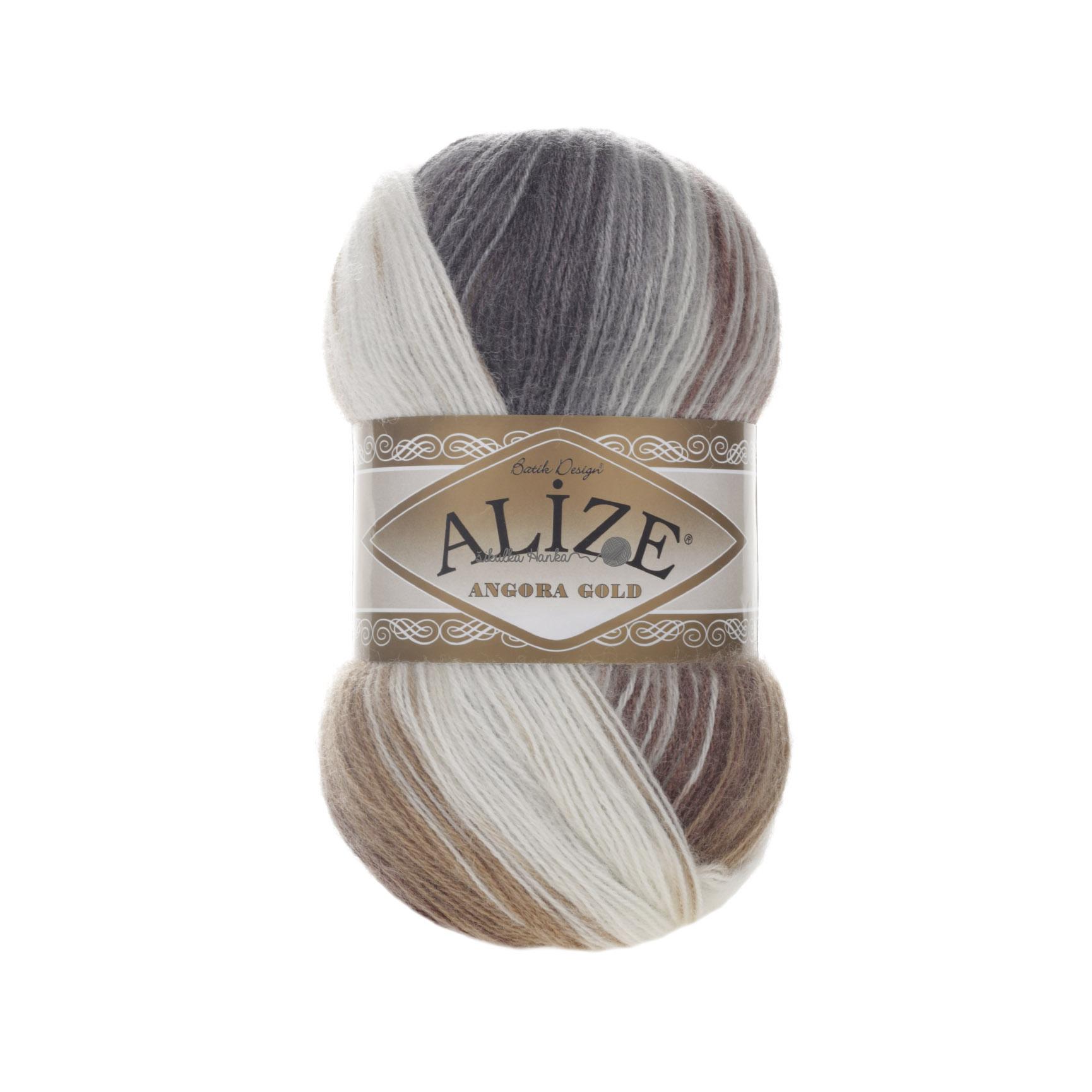 Alize Angora gold batik 5742 hnědo-šedo-světlá