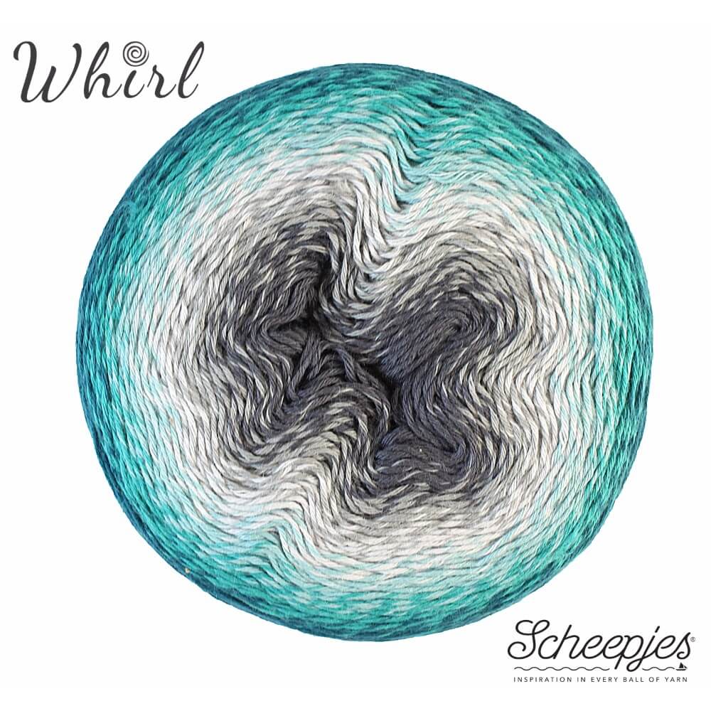 Whirl Sheepjes 754 tyrkysovo-šedý melír
