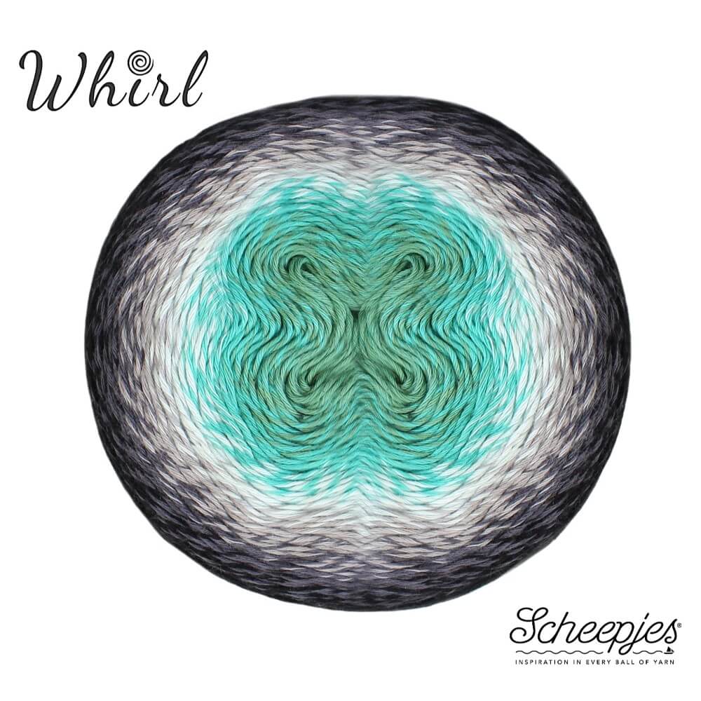 Whirl Sheepjes 785 černo-mintový melír