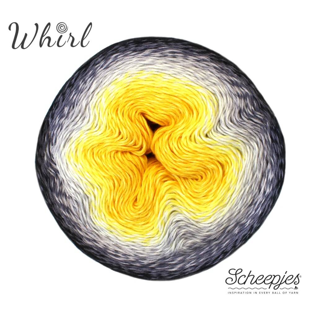 Whirl Sheepjes 787 černo-žlutý melír