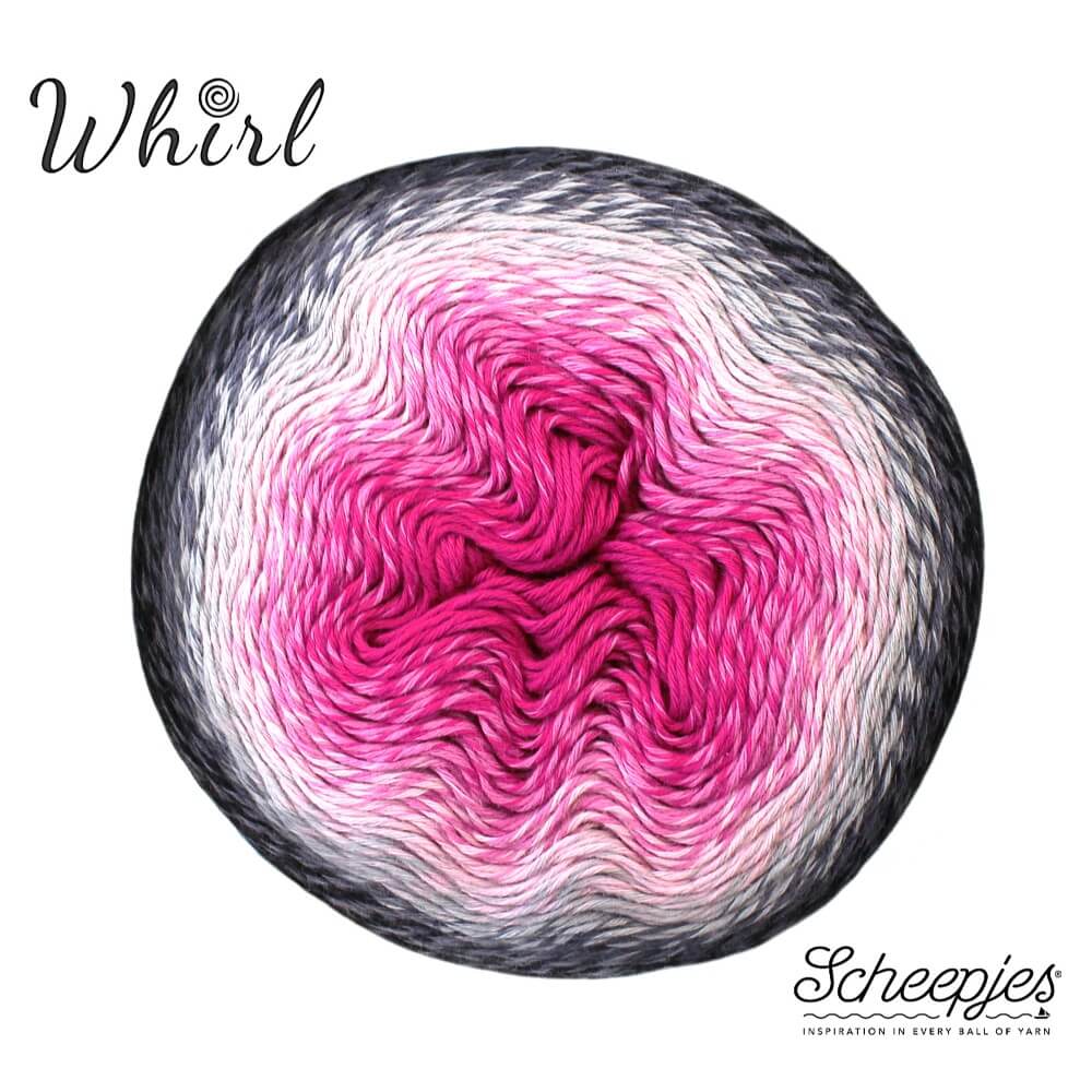 Whirl Sheepjes 788 černo-růžový melír