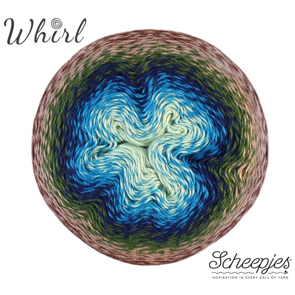 Whirl Sheepjes 774 hnědo-zeleno-modrá
