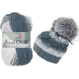 Vlna-hep Nepál ombre 7415 šedo-světlý melír