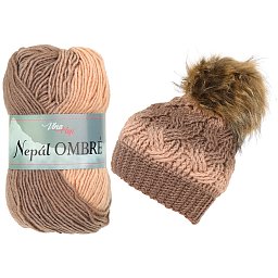 Vlna-hep Nepál ombre 7417 béžovo-lososová