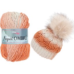 Vlna-hep Nepál ombre 7418 oranžovo-béžová