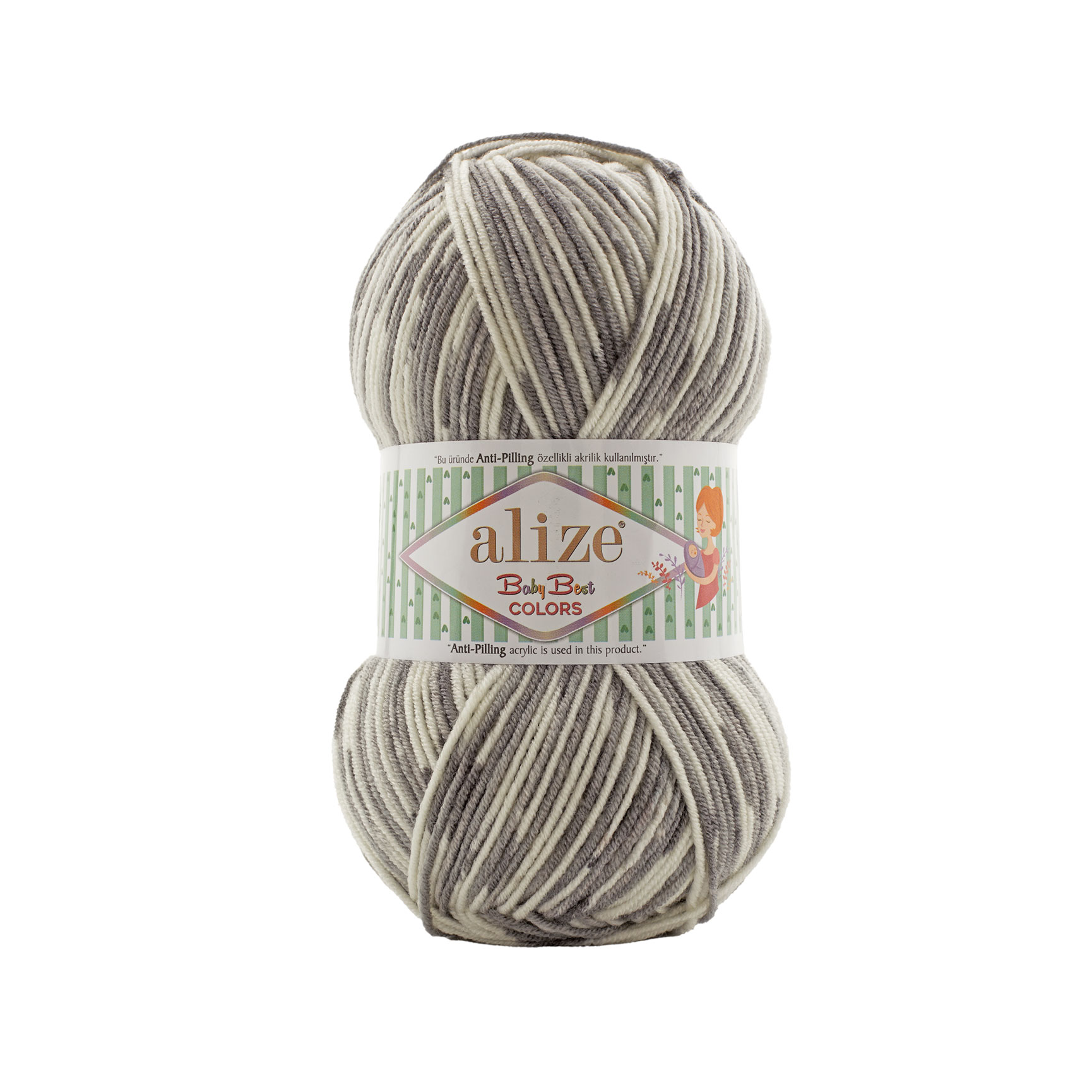 Alize Příze Baby best colors 8030 šedá
