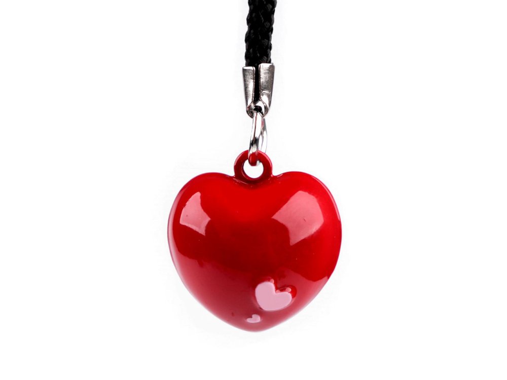 Rolnička kovová přívěsek 12 - srdíčko