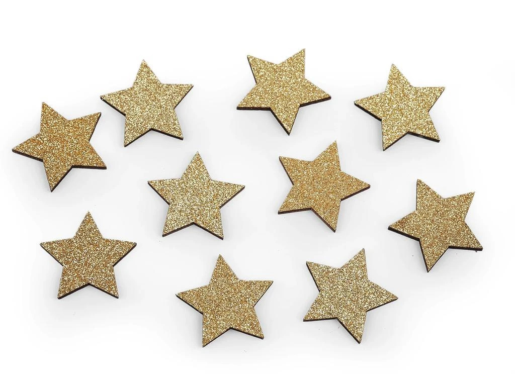 Dřevěná hvězda k nalepení 3cm 1ks - zlatá
