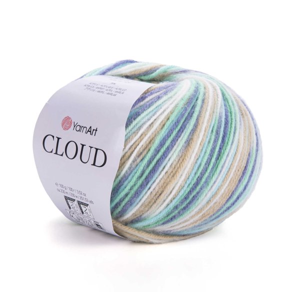 YarnArt Příze Cloud 5313 modro-zeleno-béžová