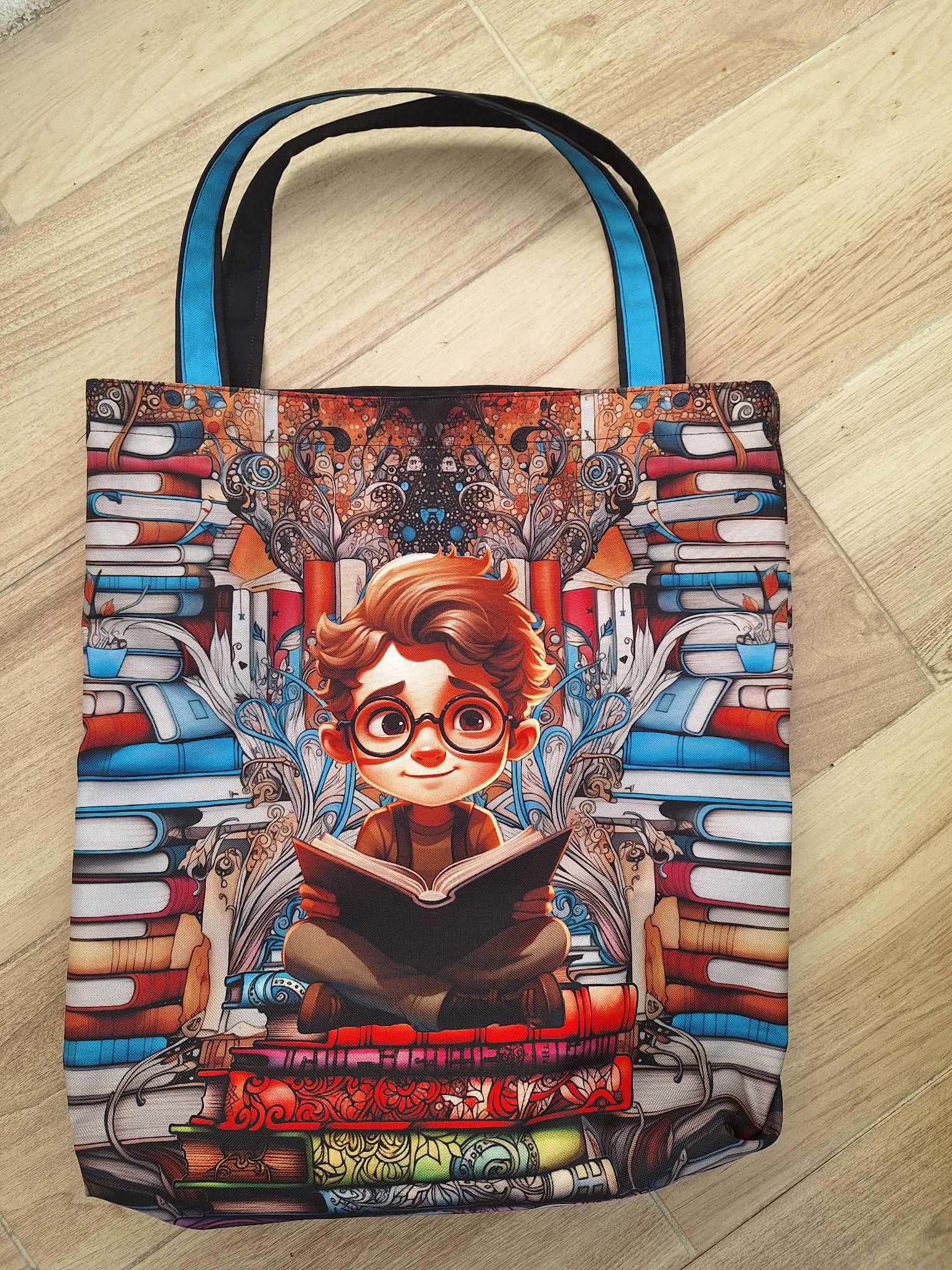 Taška vzor č.19 - čtenář s knihami