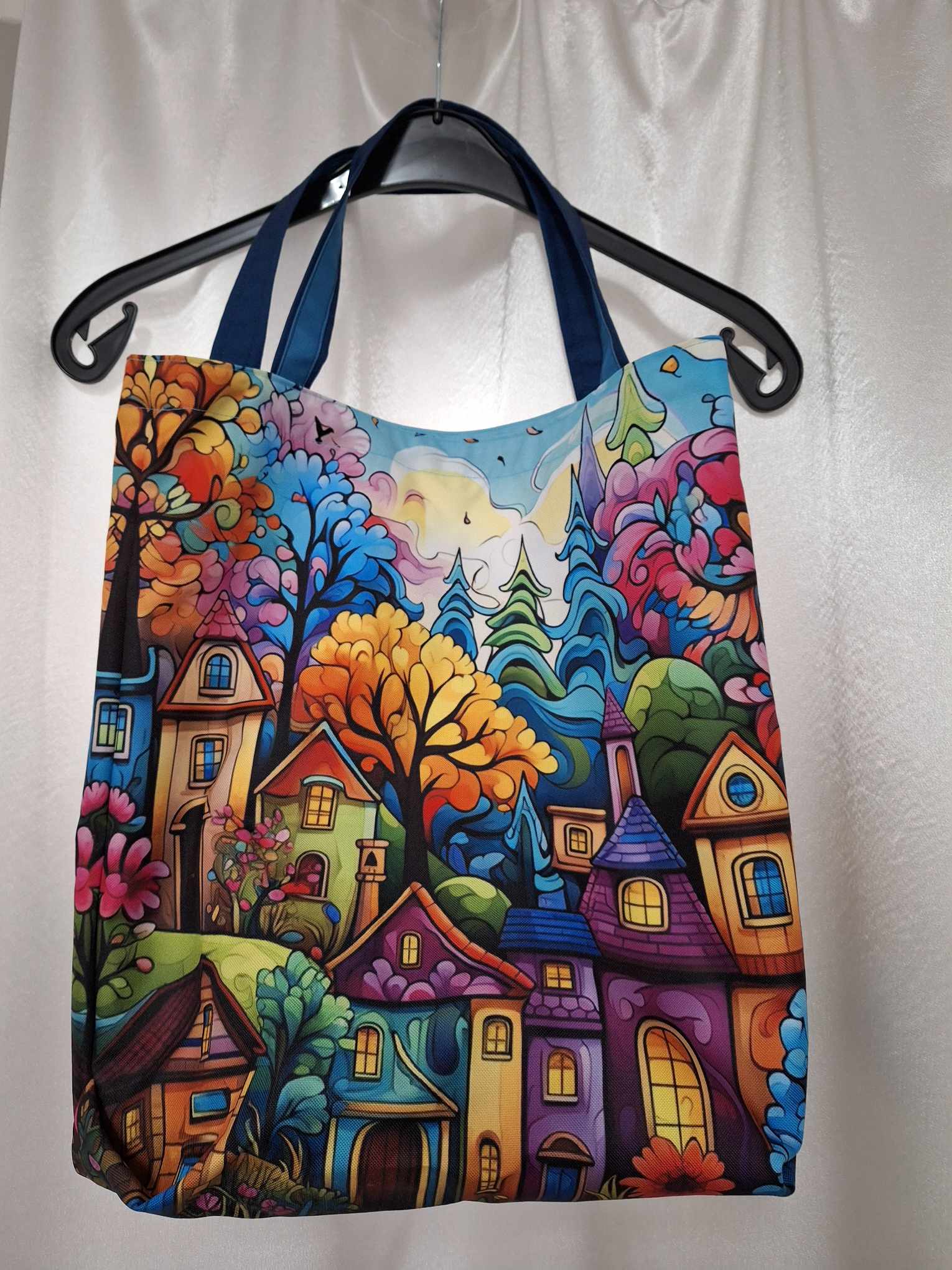 Taška vzor č.26 - veselé barevné domečky I.
