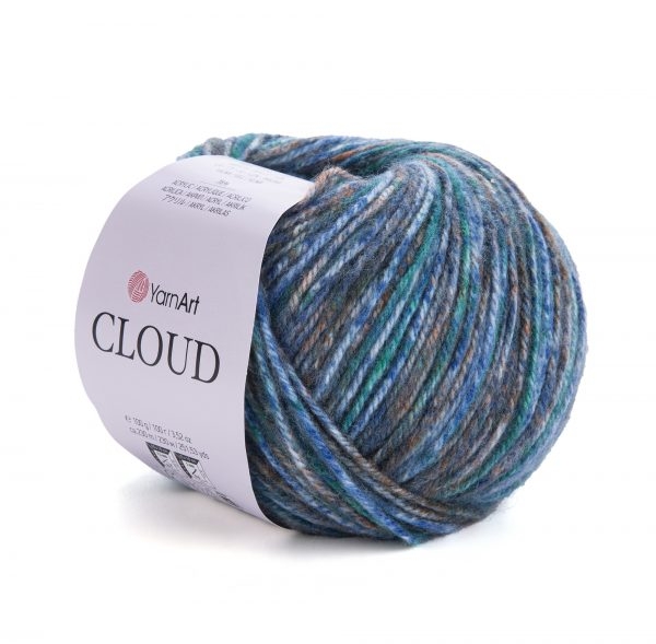 YarnArt Příze Cloud 9206 modro-šedá melange