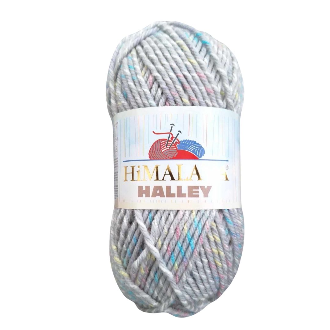 Příze Halley - 78005 šedá s tyrkysovou-růžovou-žlutou