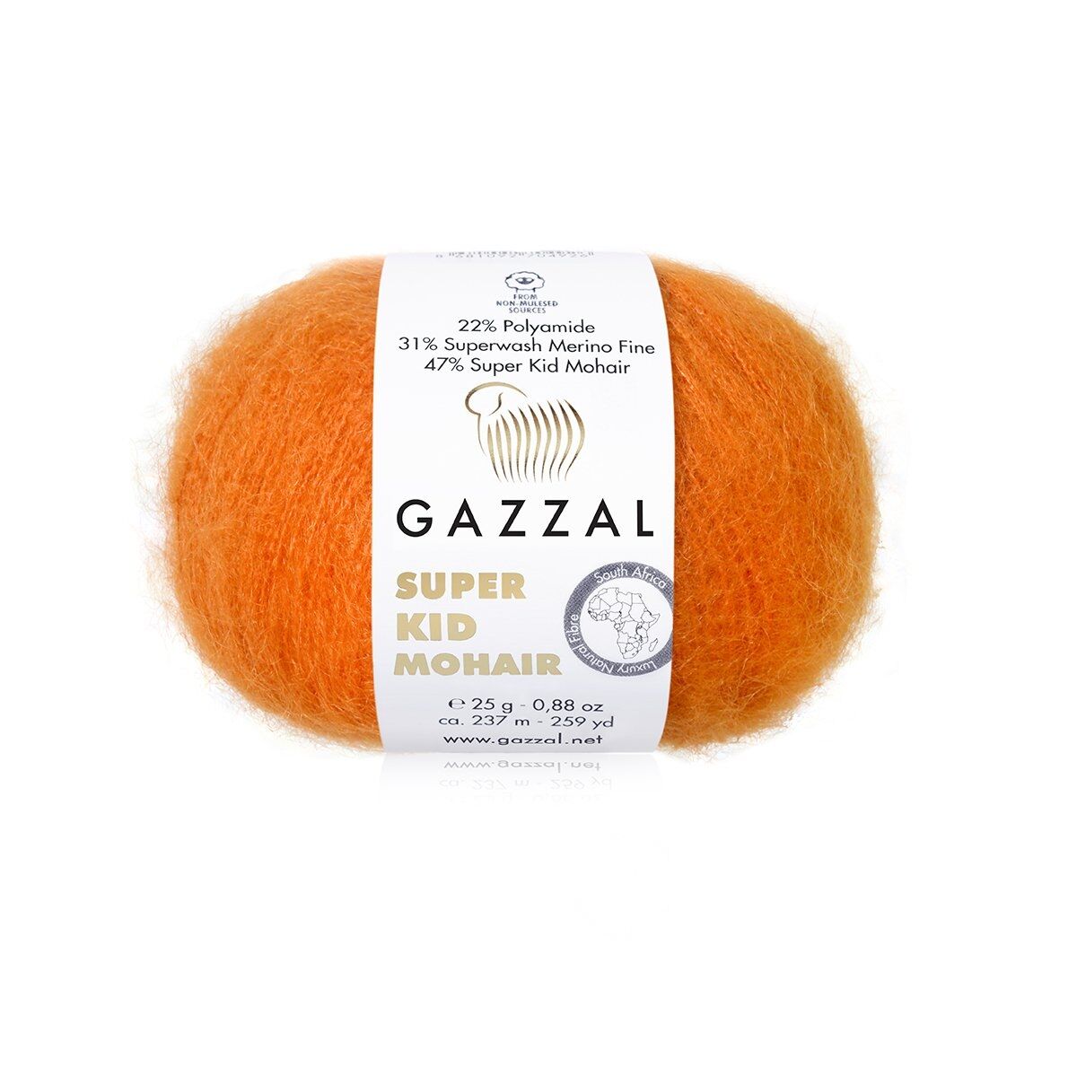 Příze Super Kid Mohair 64429 zářivá oranžová