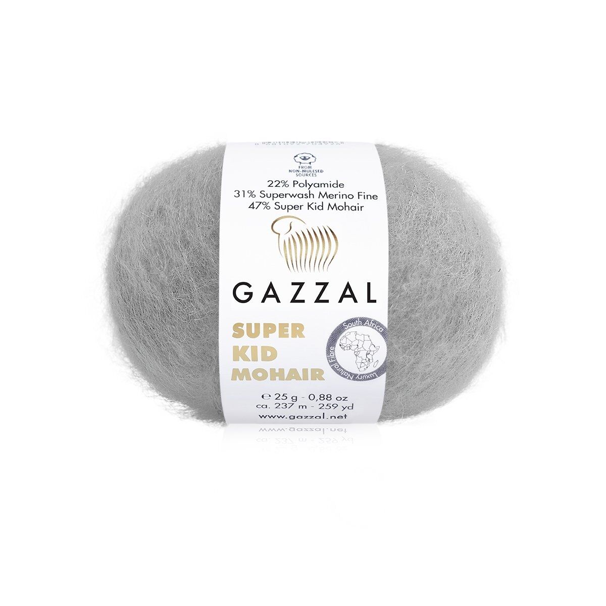 Příze Super Kid Mohair 64434 světle šedá