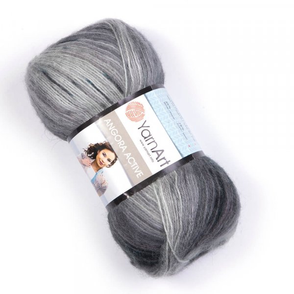 YarnArt Příze Yarn Art Angora active 840 černo-šedá