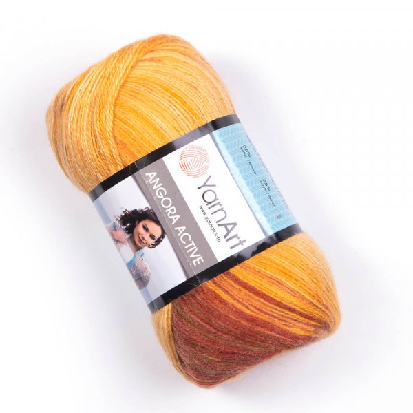 YarnArt Příze Yarn Art Angora active 844 hnědo-žlutá
