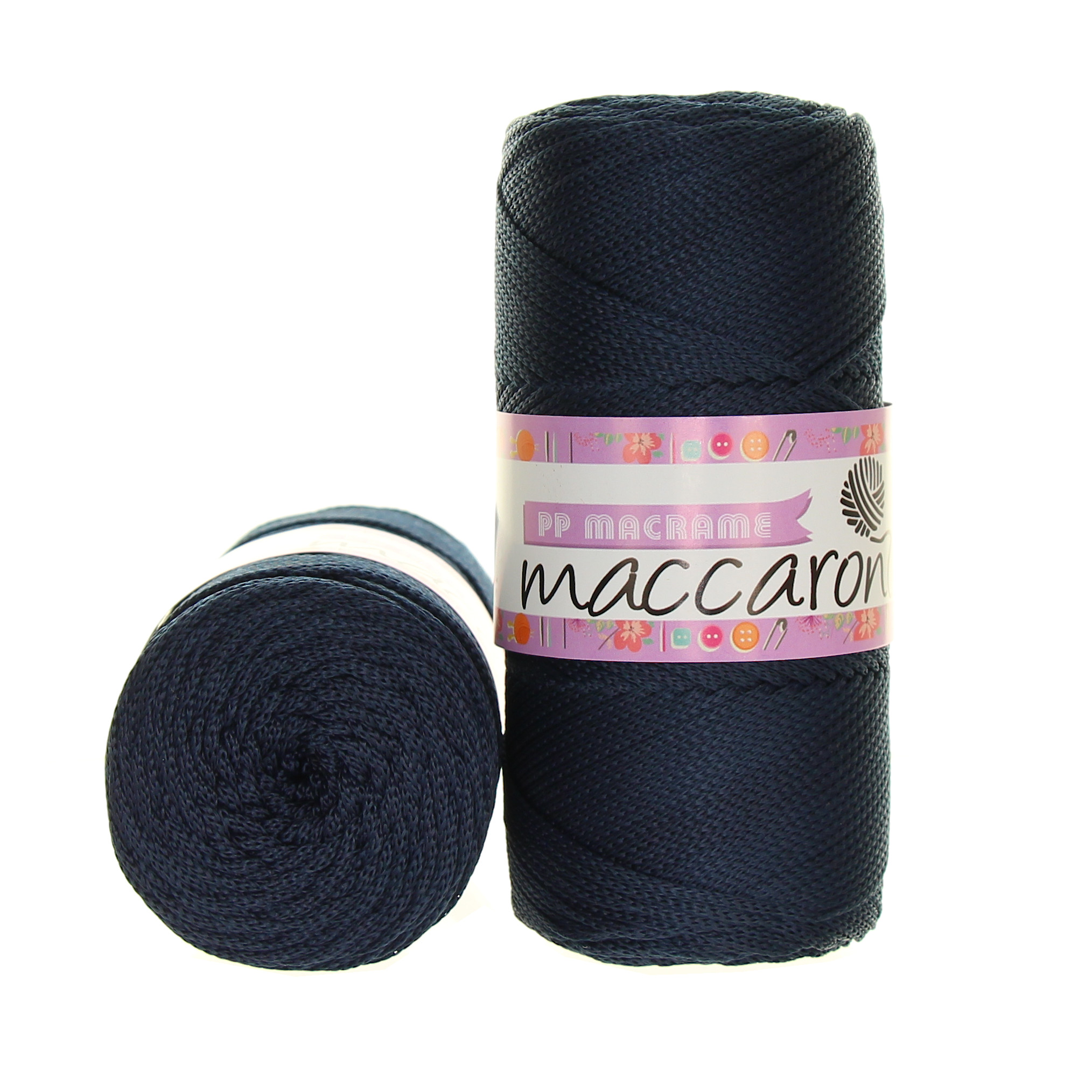 Maccaroni PP Macrame 260 půlnoční modrá