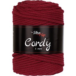Vlna-hep Cordy šňůry 5mm - 8024 vínová