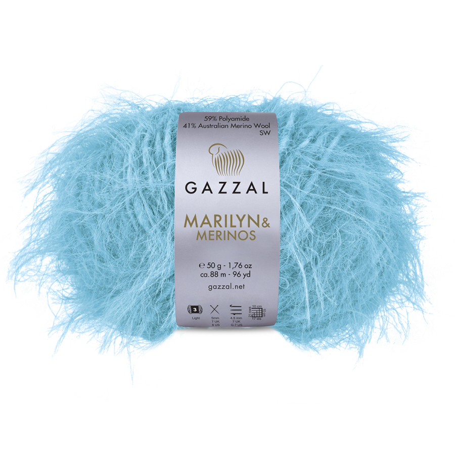 Gazzal Příze Marilyn & Merinos 8254 světle tyrkysová