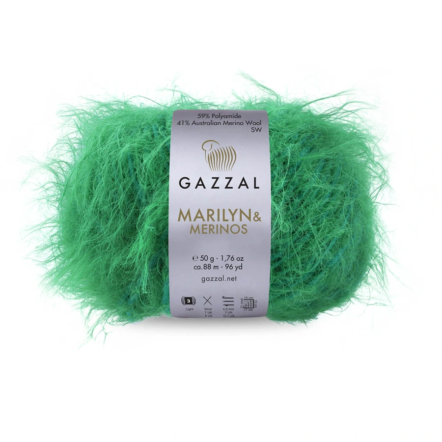 Gazzal Příze Marilyn & Merinos 8258 zelená