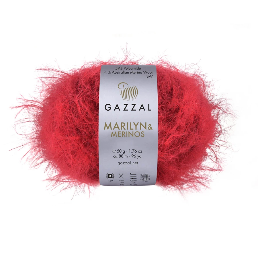 Gazzal Příze Marilyn & Merinos 8265 červená