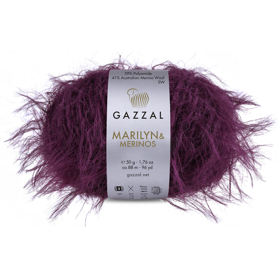 Gazzal Příze Marilyn & Merinos 8268 vínová