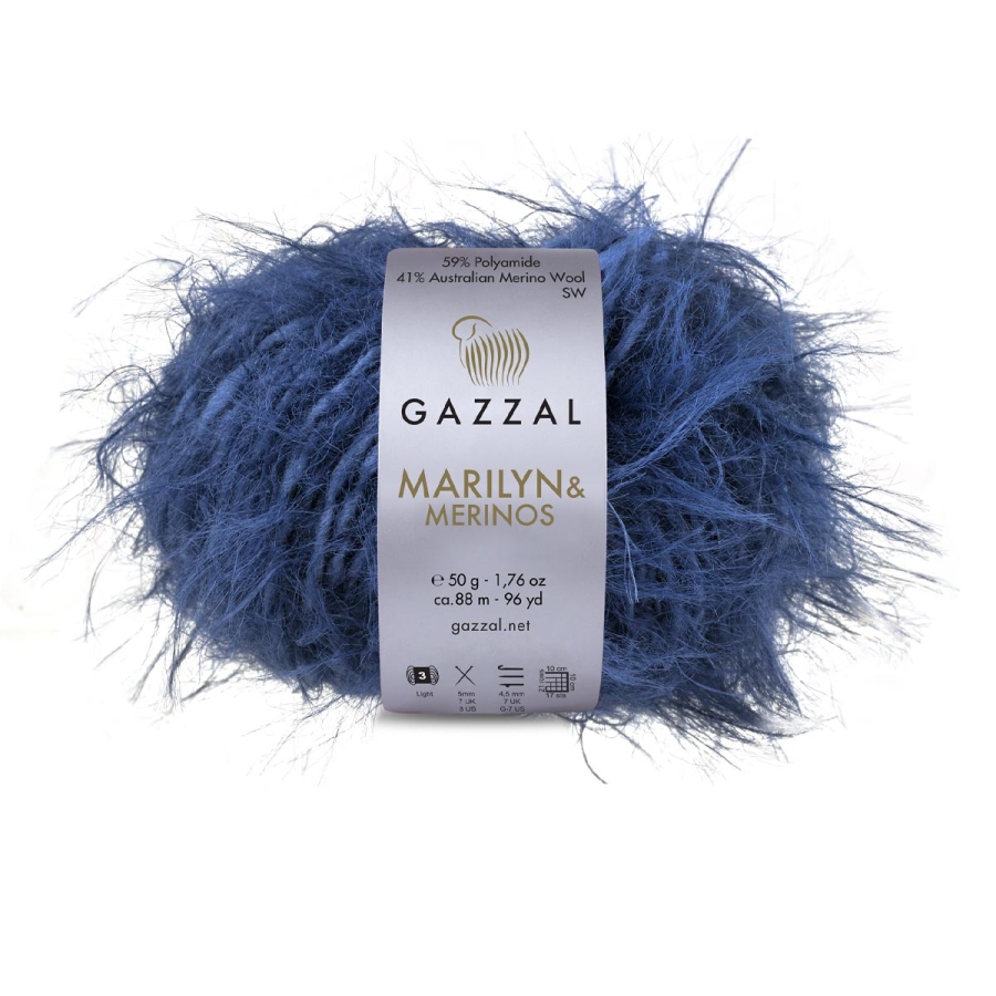 Gazzal Příze Marilyn & Merinos 8274 tmavě modrá