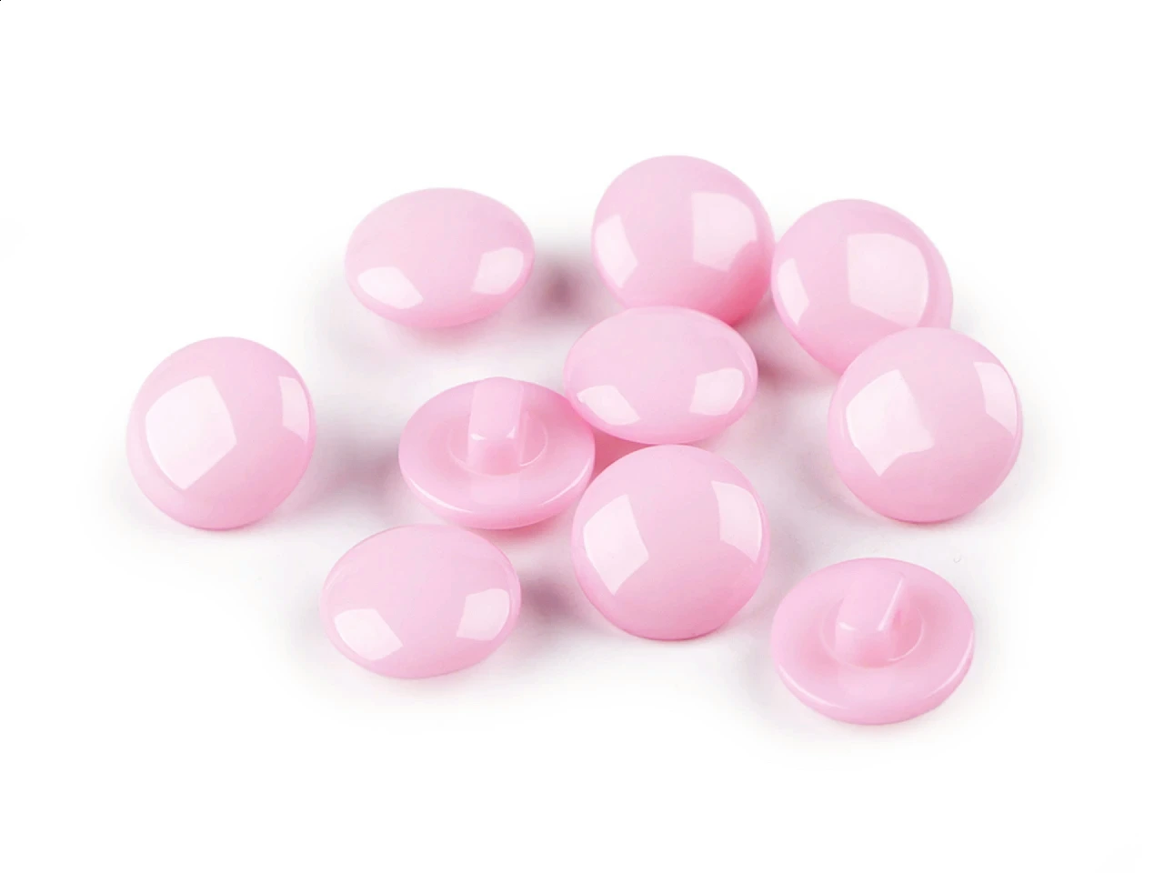 Knoflík plastový spodní přišívání 12,5mm - světle růžová