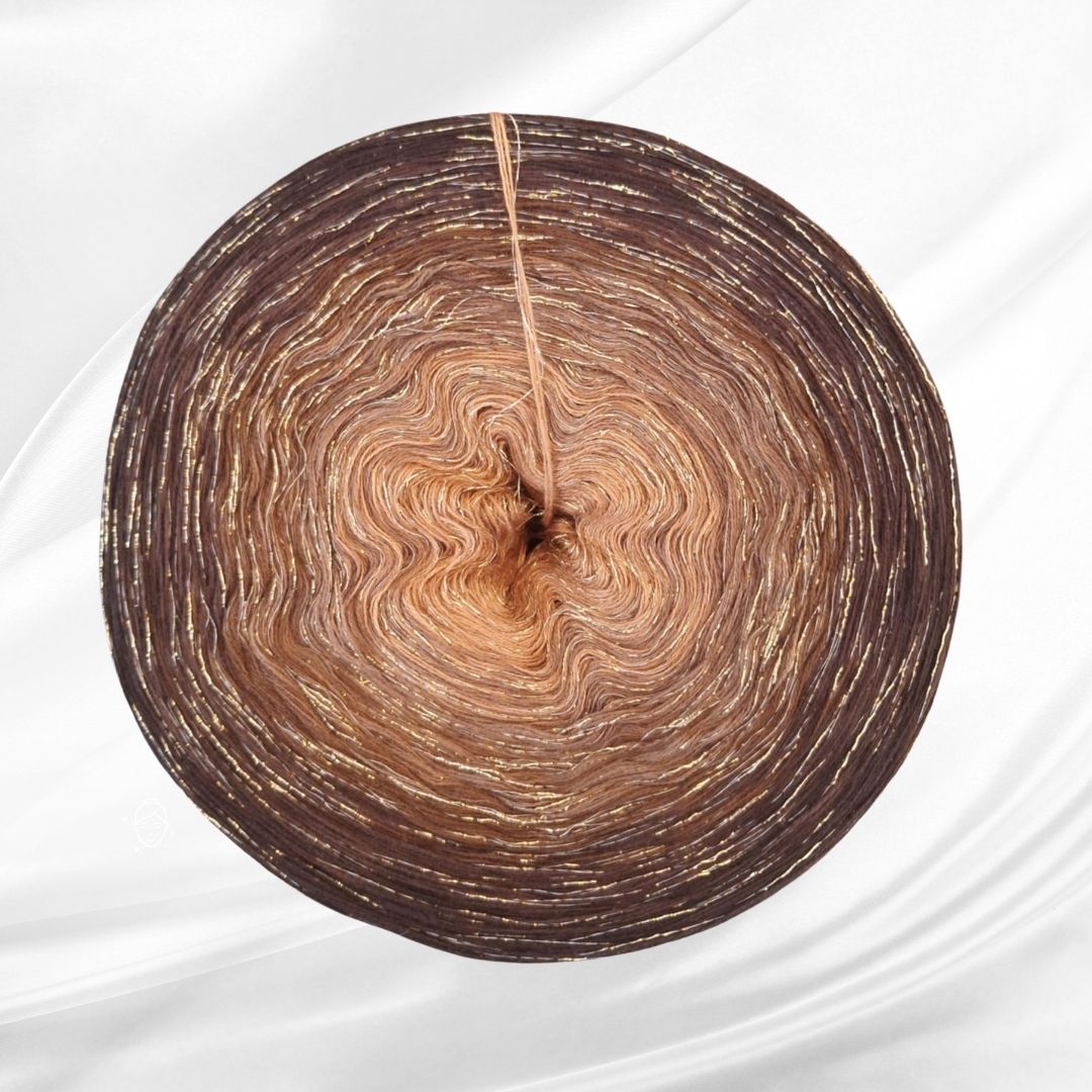 Příze Alize, s.r.o. Barevné klubíčko Rosie Twist 1500m/3N - Espresso de Lux s lurexem