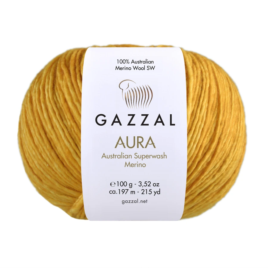 Gazzal Příze Aura - 165 hořčicová