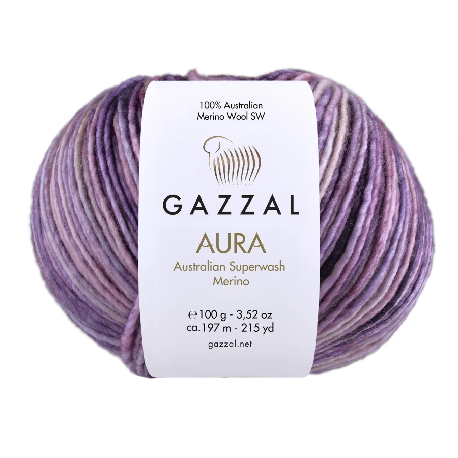 Gazzal Příze Aura - 168  fialová melange