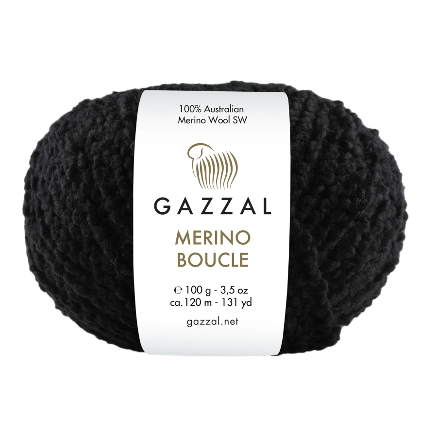 Gazzal Příze Merino Boucle 3766 černá