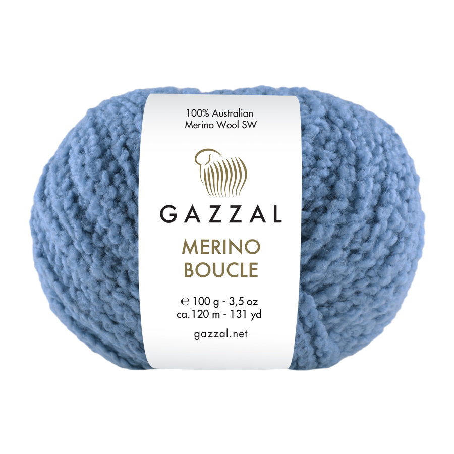 Gazzal Příze Merino Boucle 3771 jeansová