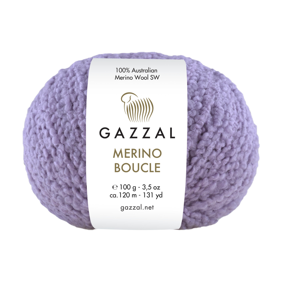 Gazzal Příze Merino Boucle 3772 světle fialová
